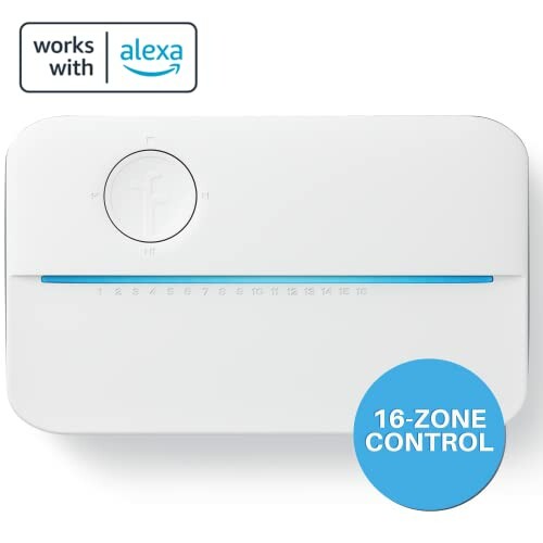 Smart irrigation controller with Alexa compatibility and 16-zone control.
