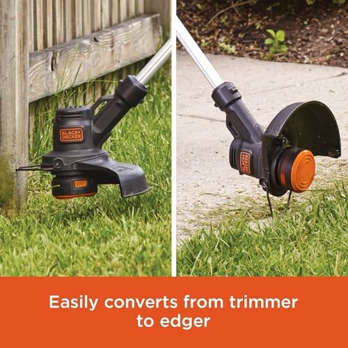 Black and Decker tool converting from trimmer to edger.